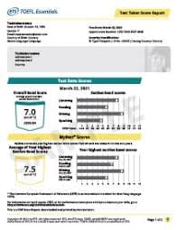 TOEFL certificate